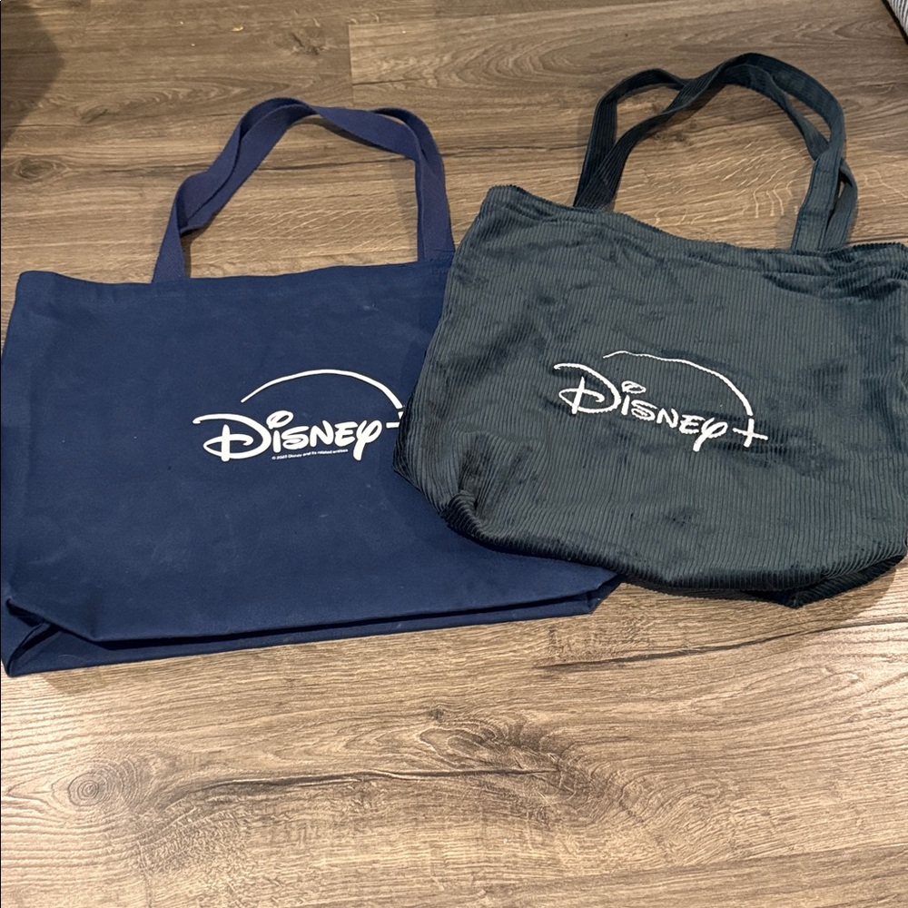 Disney Plus tote bags! Dark Blue Canvas Bag & green corduroy